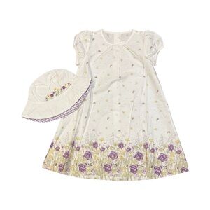 Janie and Jack Frolic Through The Flowers Floral Dress and Hat 3T